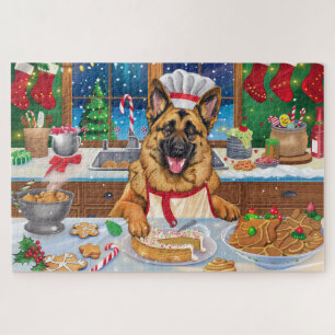 Puzzle Repostería Navideña con Pastor Alemán: Navidad Fes