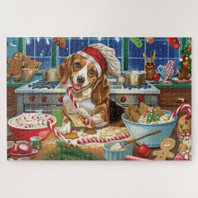 Puzzle Repostería Navideña de Beagle: Navidad Festiva (Horizontal)