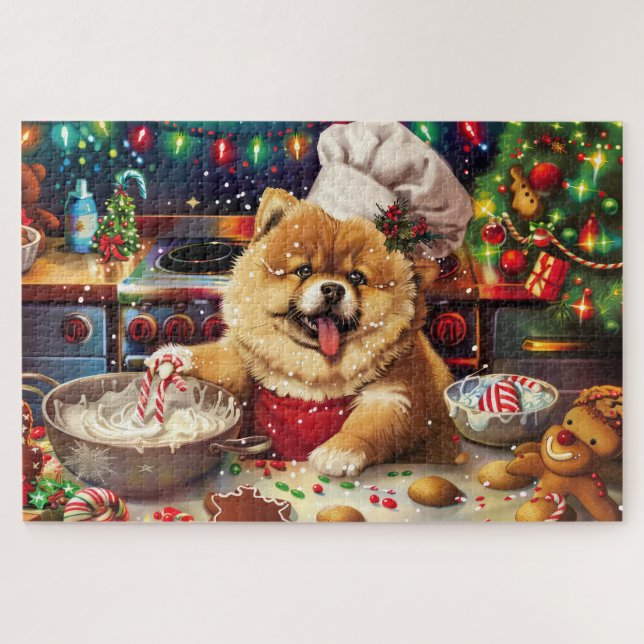 Puzzle Repostería Navideña de Chow Chow: Navidad Festiva (Horizontal)