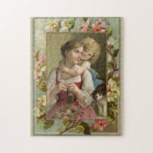 Puzzle Reproducción Vintage Madre e Hija