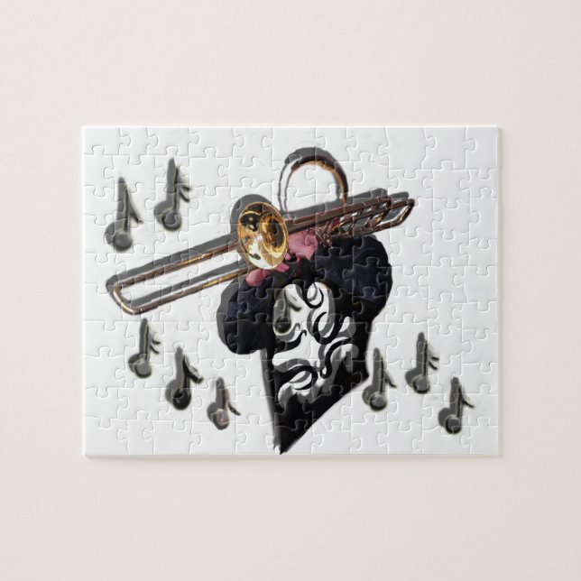 Puzzle reproductor trombónico de diseño de música (Horizontal)