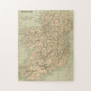 Puzzle República de Irlanda del mapa de la antigüedad del