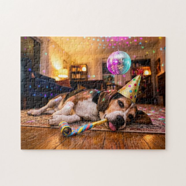 Puzzle Resaca de Beagle después de la fiesta de Año Nuevo (Horizontal)