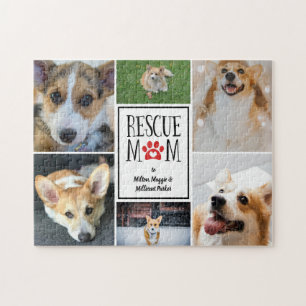 Puzzle Rescue Mom Red Paw Print Collage de fotos
