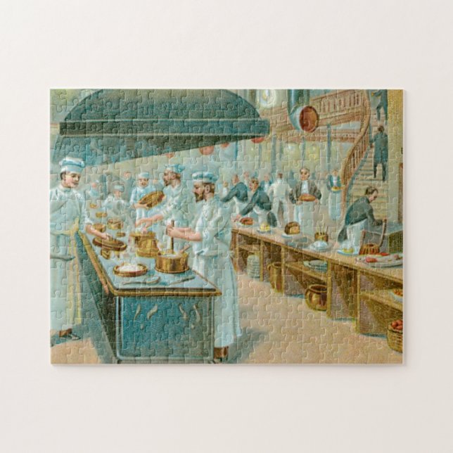 Puzzle Restaurante Chef Comida vintage (Horizontal)