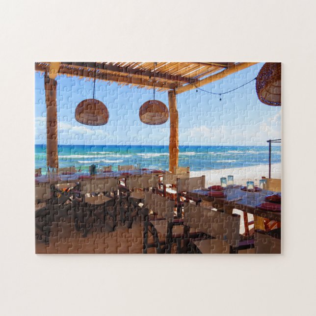 Puzzle Restaurante de la playa en maya de Riviera - (Horizontal)