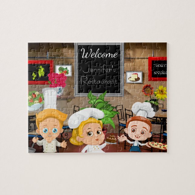 Puzzle Restaurante infantil personalizado (Horizontal)