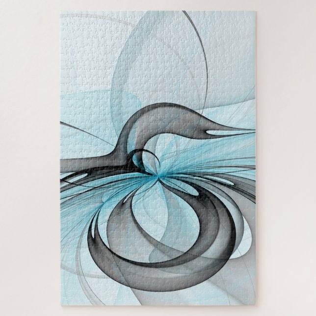 Puzzle Resumen Antracita Gris Azul azul arte fractal mode (Vertical)