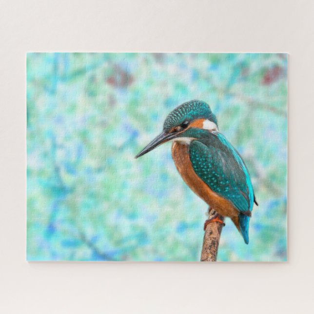 Puzzle Resumen azul de pájaro de Kingfisher (Horizontal)
