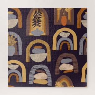 Puzzle Resumen bohemio: Minimalista encanto vintage.