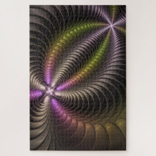 Puzzle Resumen brillante Trippy Colorido arte fractal 3D