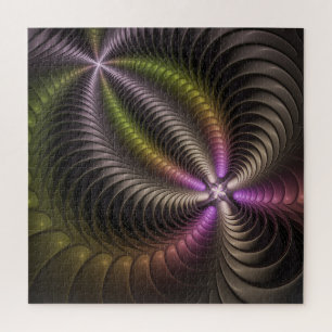 Puzzle Resumen brillante Trippy Colorido arte fractal 3D