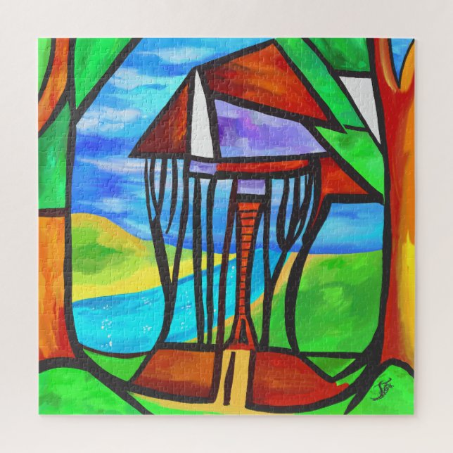 Puzzle Resumen - Cabaña en el bosque (Vertical)