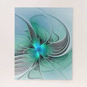 Puzzle Resumen Con Arte Fractal Azul Y Moderno