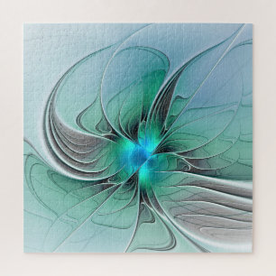 Puzzle Resumen Con Arte Fractal Azul Y Moderno