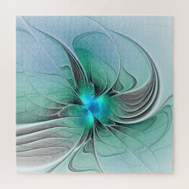 Puzzle Resumen Con Arte Fractal Azul Y Moderno