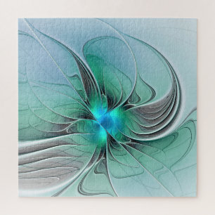 Puzzle Resumen Con Arte Fractal Azul Y Moderno
