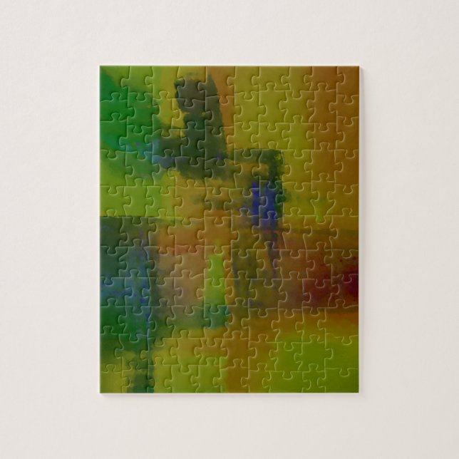 Puzzle Resumen de amarillo verde moderno (Vertical)
