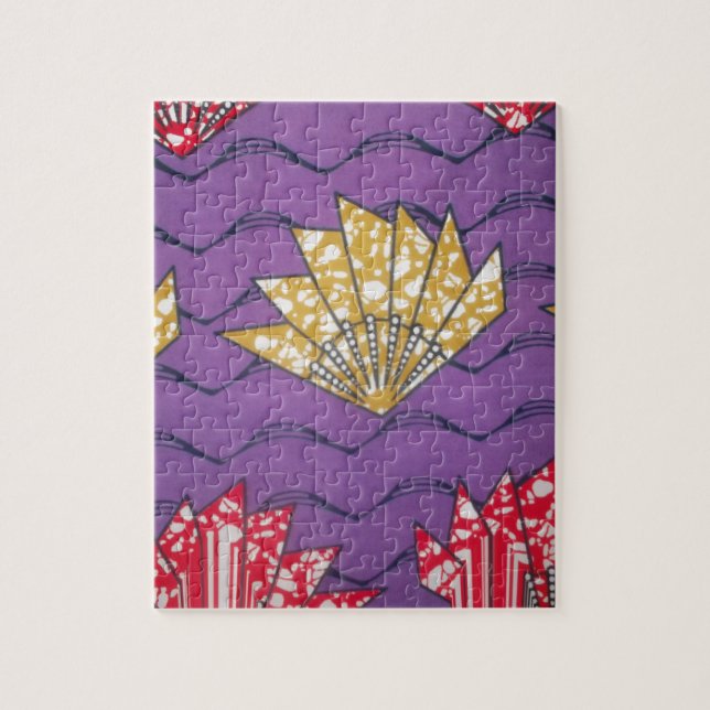 Puzzle Resumen de arte africano: Olas de pasión púrpura (Vertical)