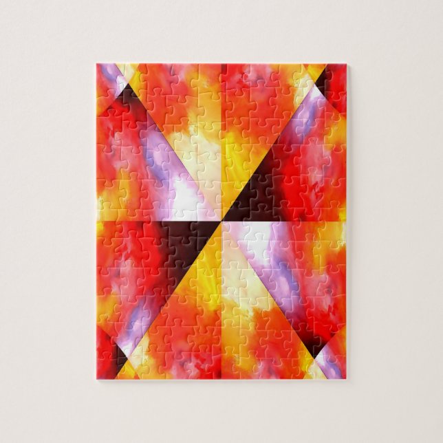 Puzzle Resumen de arte digital de computadora rojo modern (Vertical)