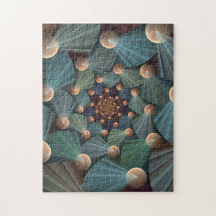Puzzle Resumen de arte fractal con pizarra marrón profund
