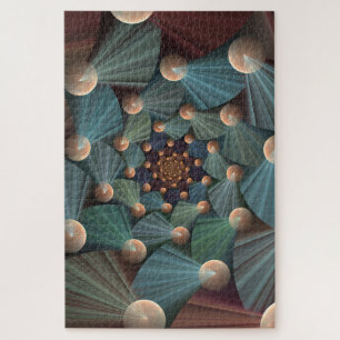 Puzzle Resumen de arte fractal con pizarra marrón profund