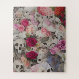 Puzzle Resumen de cráneos y Rosas Floral