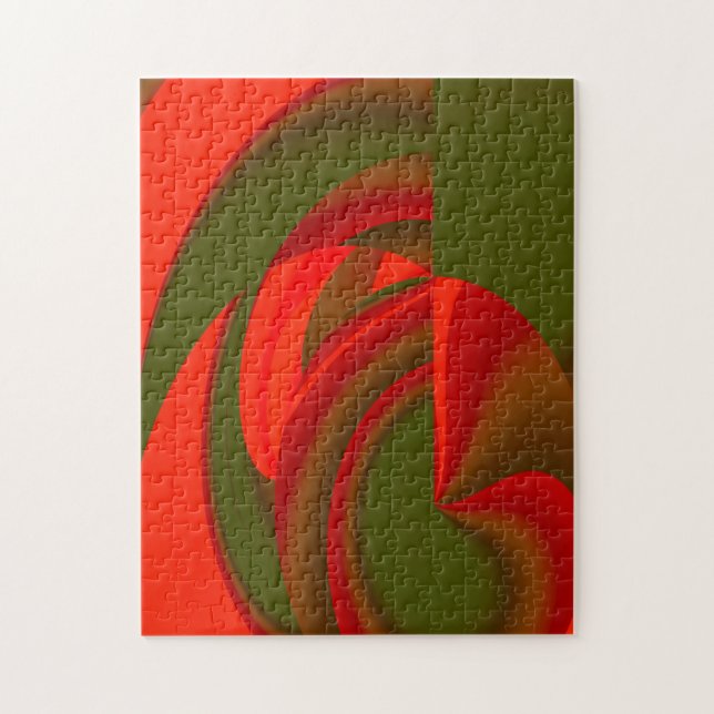 Puzzle Resumen de Cubist Rojo y Verde (Vertical)