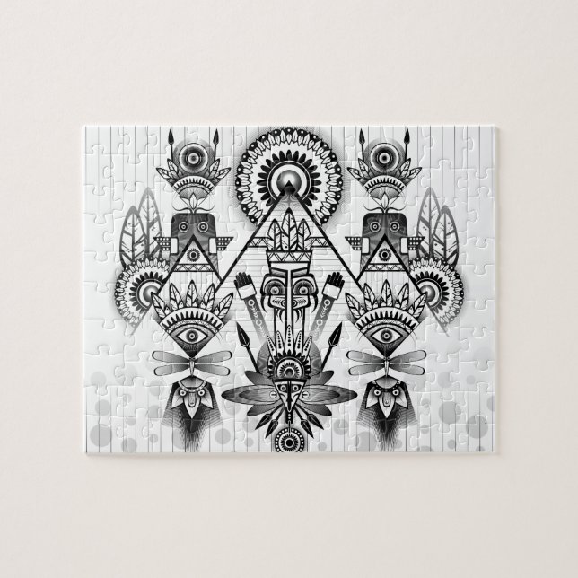 Puzzle Resumen de la antigua tribu indígena (Horizontal)