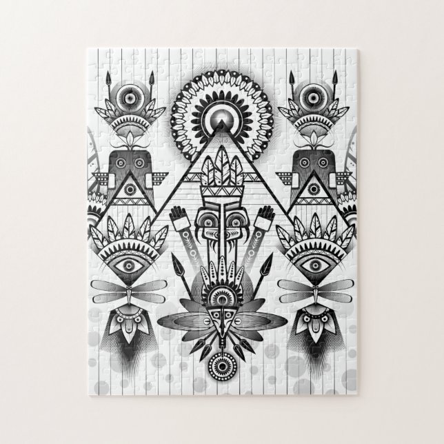 Puzzle Resumen de la antigua tribu indígena (Vertical)