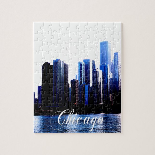 Puzzle Resumen de los efectos en el centro de Chicago (Vertical)