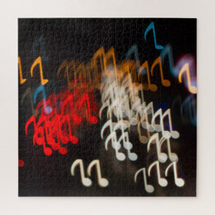Puzzle Resumen de notas musicales: las luces cubren el fo