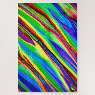 Puzzle Resumen de pintura al arco iris brillante