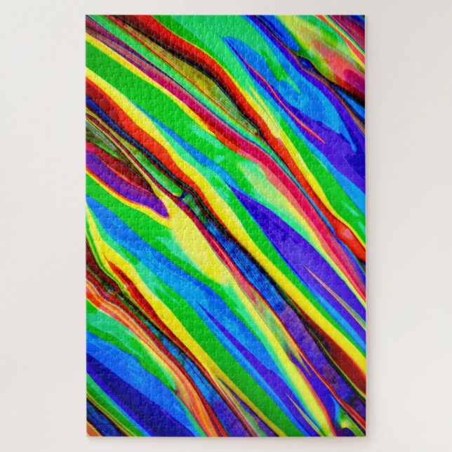 Puzzle Resumen de pintura al arco iris brillante (Vertical)