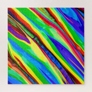 Puzzle Resumen de pintura al arco iris brillante