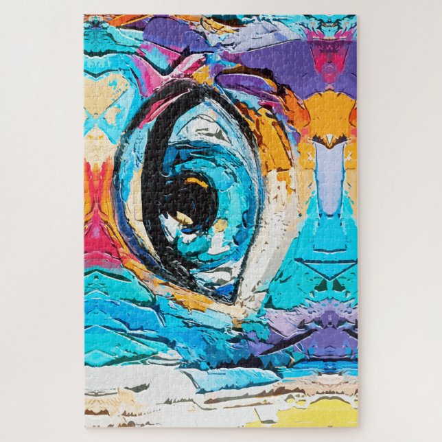 Puzzle Resumen de pintura al óleo digital de hermosos ojo (Vertical)
