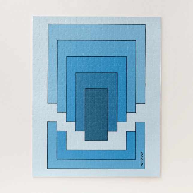 Puzzle Resumen de Rectángulo en Azul (Vertical)