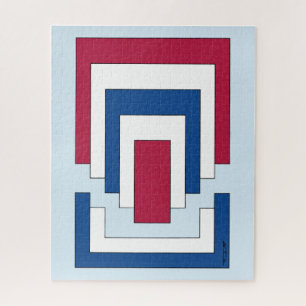 Puzzle Resumen de Rectángulo en rojo, blanco y azul