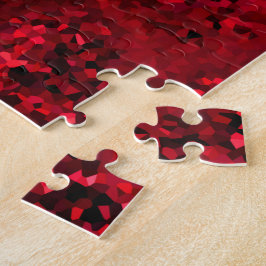 Puzzle Resumen de vidrio manchado negro rojo