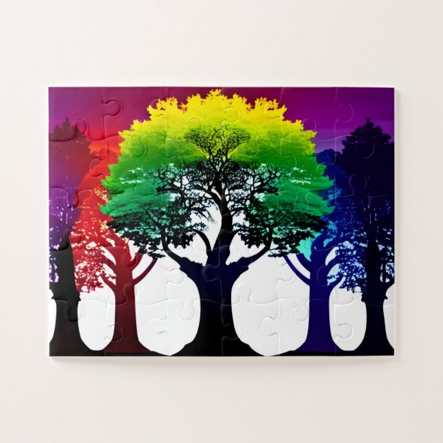 Puzzle Resumen del espectro arcoiris de árboles caídos (Horizontal)