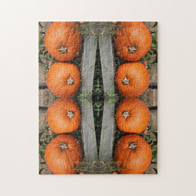 Puzzle Resumen del par de calabazas de otoño (Vertical)