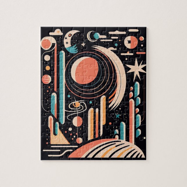 Puzzle Resumen del planeta del espacio geométrico. Cosmos (Vertical)