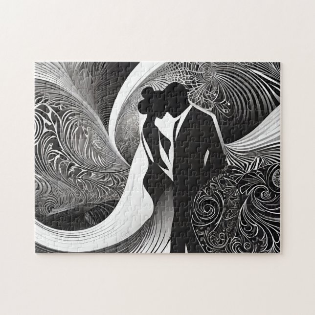 Puzzle Resumen elegante moderno de parejas mágicas en bla (Horizontal)
