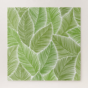 Puzzle Resumen floral verde, fondo sin costuras.