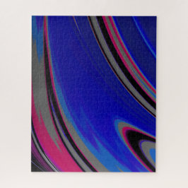 Puzzle Resumen Gris azul oscuro Magenta Fractal Swirl
