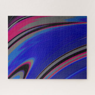 Puzzle Resumen Gris azul oscuro Magenta Fractal Swirl