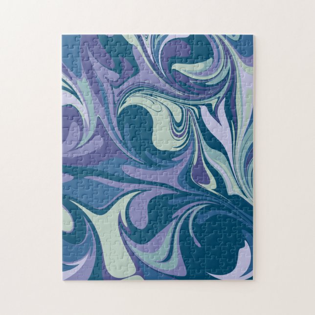 Puzzle Resumen Marble azul Swirl Estilo Personalizado (Vertical)