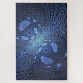 Puzzle Resumen moderno Arte Fractal Dusk Azul trendy