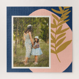 Puzzle Resumen moderno Boho Foto del Personalizado azul b