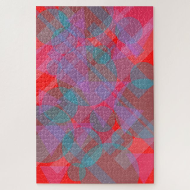 Puzzle Resumen moderno rojo 002 (Vertical)